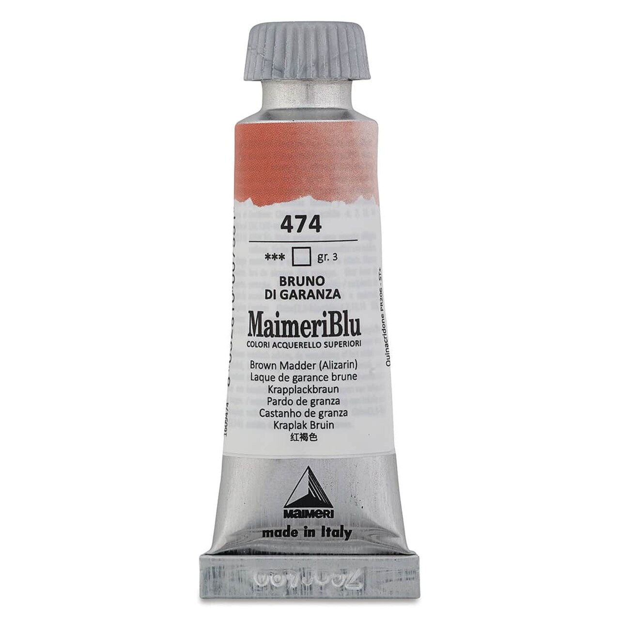 Maimeri Blu Artist Watercolor - Brown Madder Alizarin, 12 ml Tube